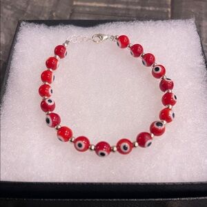 Red Evil Eye Beaded Bracelet - Women Jewelry